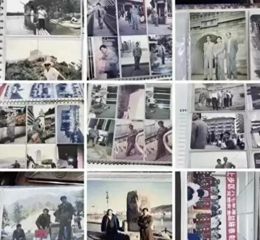 “北极鲶鱼”在微博晒爷爷穿西装公派美国的照片。(微博截图)