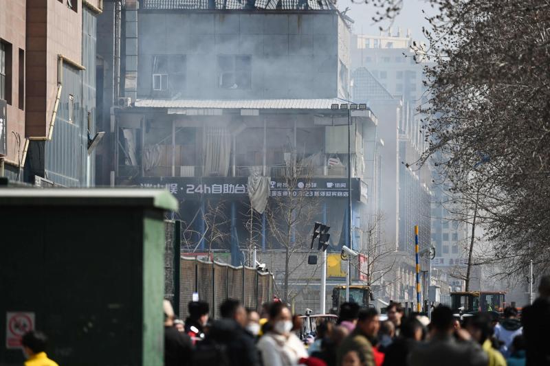 河北省三河市燕郊镇一处城中村内的炸鸡店今年3月13日发生燃气爆炸,造成七人死亡、27人轻重伤。(法新社)