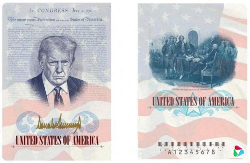 美国将限量发行印有特朗普肖像的护照