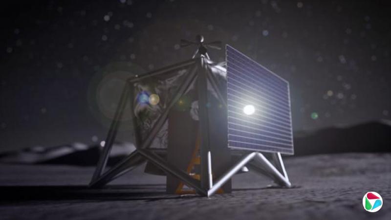 NASA的月球陨落(MoonFall)计划中,一架对南极进行勘测的无人机的绘图。